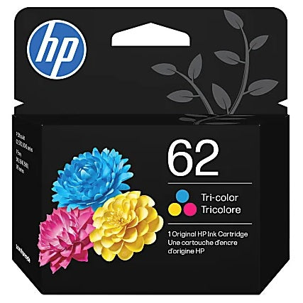 HP 62 Tri-Color Ink Cartridge, C2P06AN